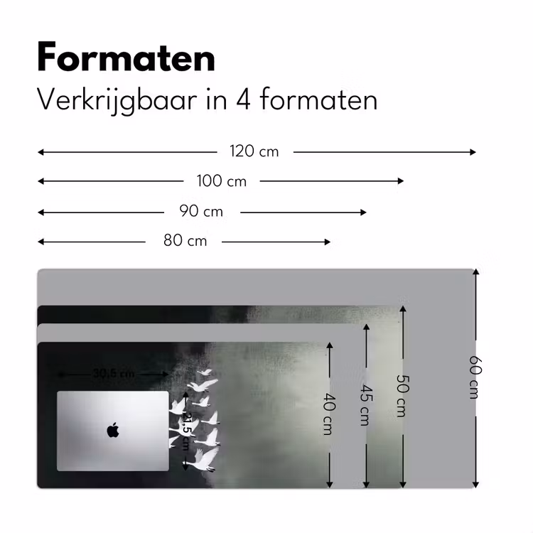 Vogel - Japandi - Groen Muismat XXL klein -sfeer5