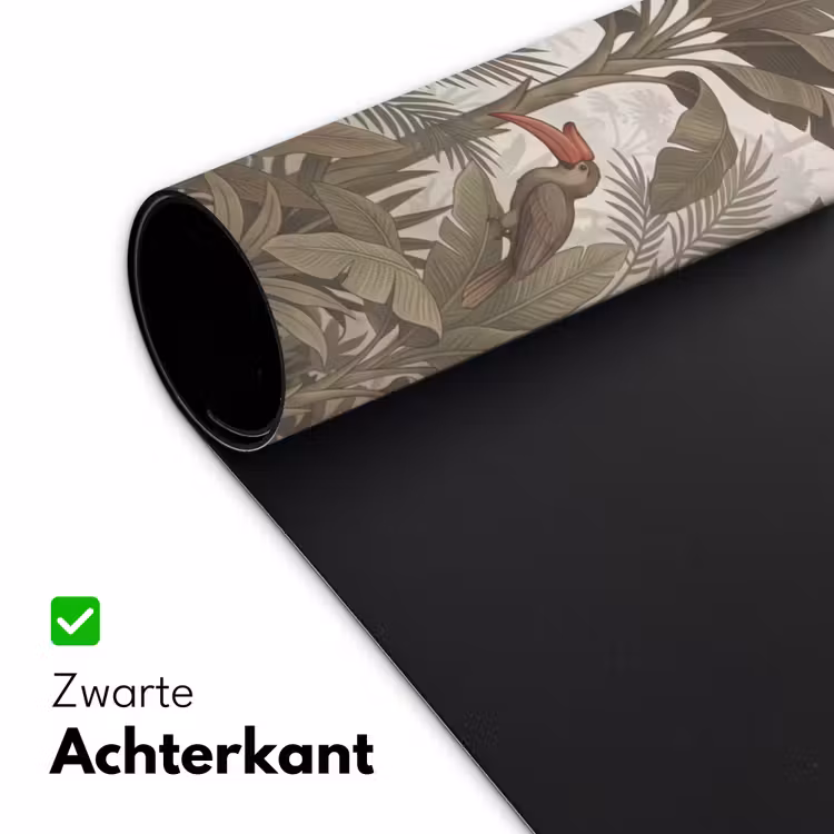 Vogel - Jungle - Tropisch - Illustratie - Groen Muismat XXL klein -sfeer2
