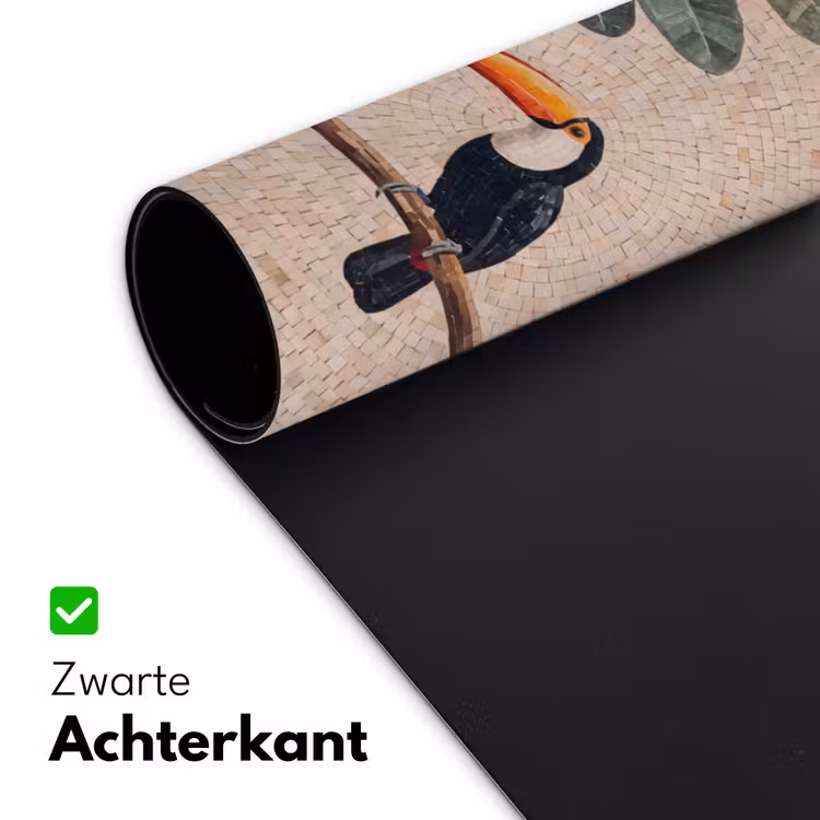 Vogel - Mozaïek - Tropisch - Natuur - Kleurrijk Muismat XXL klein -sfeer2