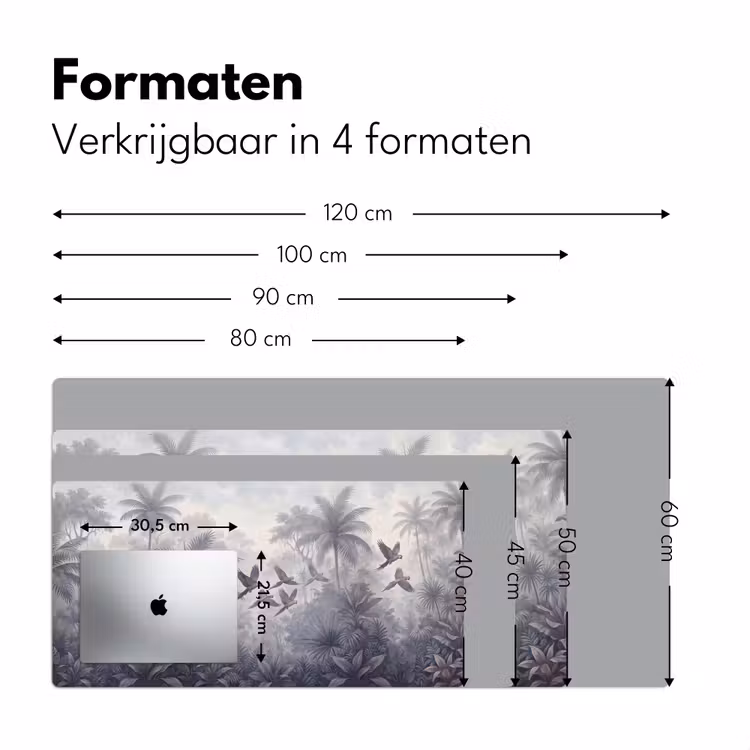 Vogel - Vliegend - Jungle - Vintage - Dieren Muismat XXL klein -sfeer5