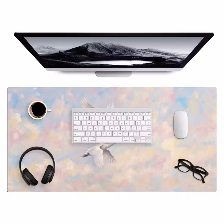 Vogel - Vliegend - Lucht - Modern - Pastel Muismat XXL klein -3d