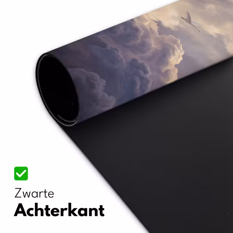 Vogel - Vliegend - Natuur - Wit - Wolken Muismat XXL klein -sfeer2