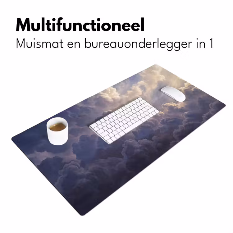 Vogel - Vliegend - Natuur - Wit - Wolken Muismat XXL klein -sfeer4
