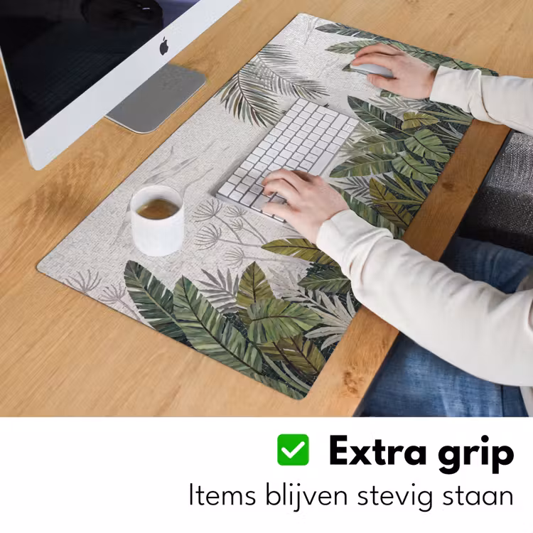 Vogel - Vliegend - Tropisch - Mozaïek - Groen Muismat XXL klein -sfeer3