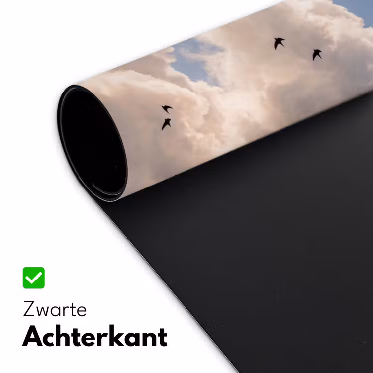 Vogel - Vlucht - Wolken - Natuur - Blauw Muismat XXL klein -sfeer2