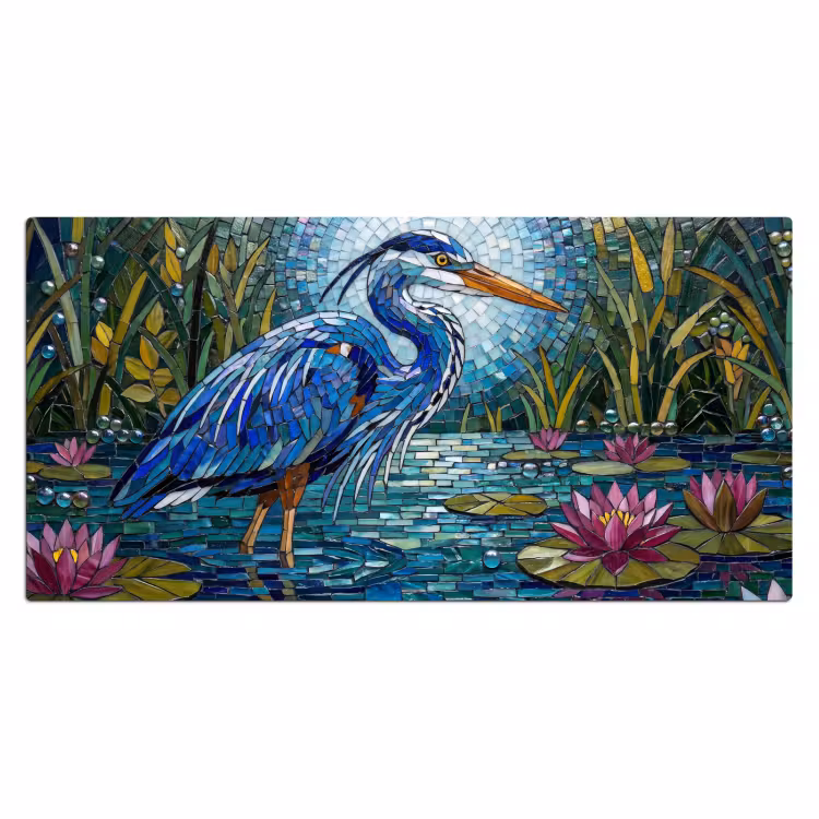 Vogel - Water - Natuur - Abstract - Blauw Muismat XXL klein -3d_leeg
