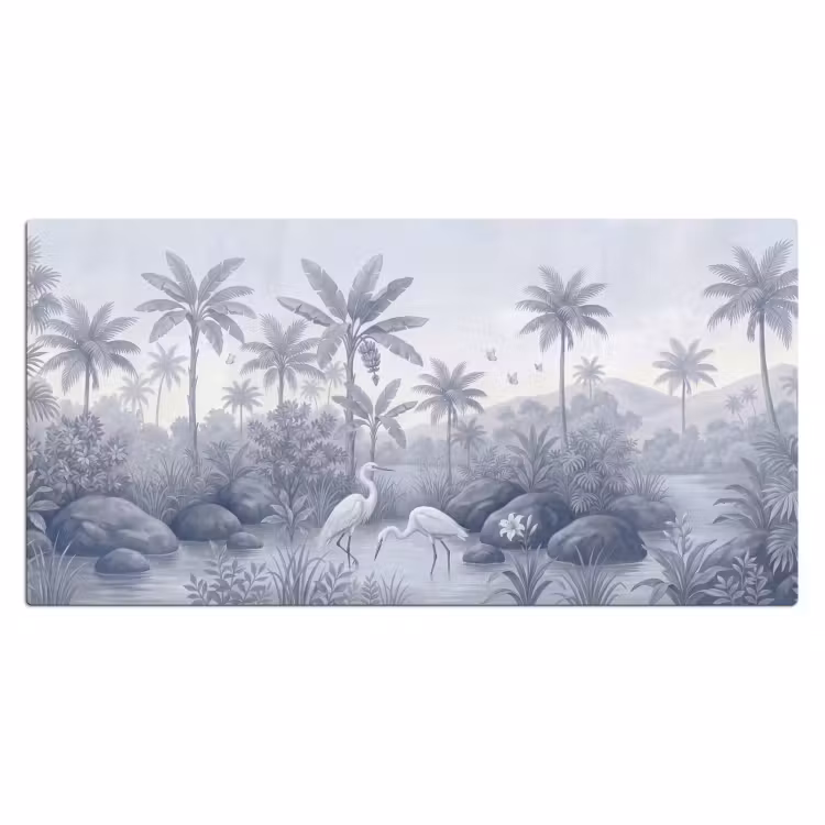 Vogel - Water - Tropisch - Natuur - Blauw Muismat XXL klein -3d_leeg