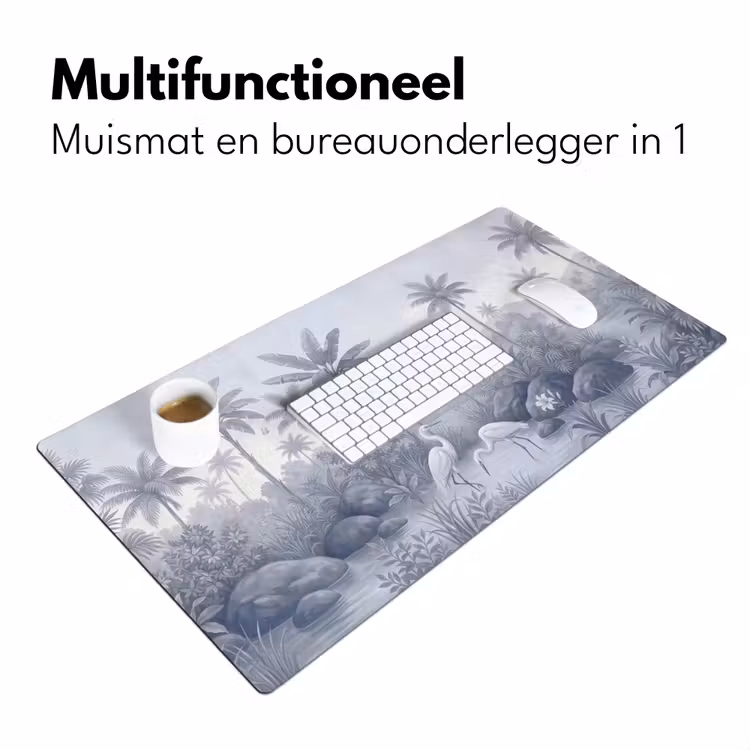 Vogel - Water - Tropisch - Natuur - Blauw Muismat XXL klein -sfeer4