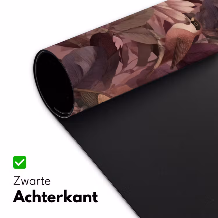 Vogels - Bladeren - Roze Muismat XXL klein 681 -sfeer2