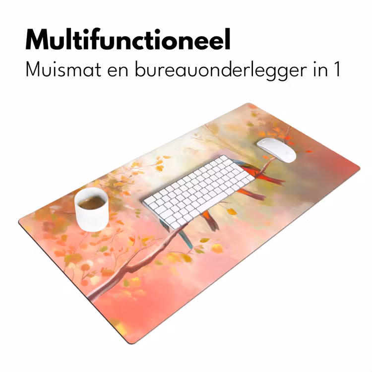 Vogels - Kleurrijk - Tak Muismat XXL klein -sfeer4