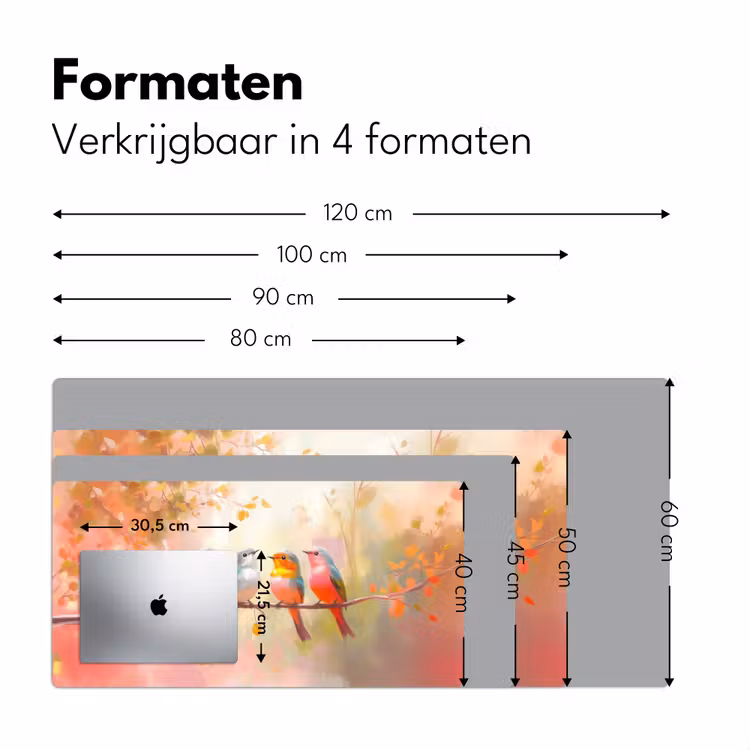 Vogels - Kleurrijk - Tak Muismat XXL klein -sfeer5