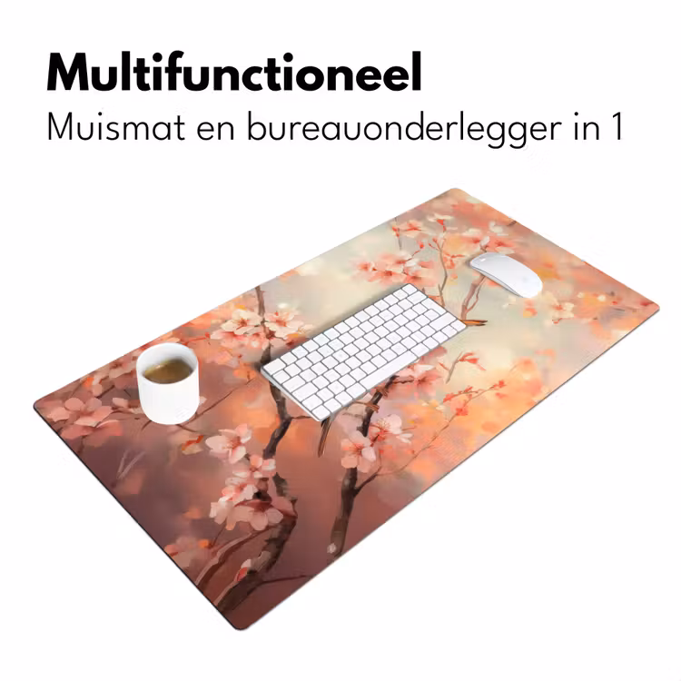 Vogels - Romantic - Bloesemtak Muismat XXL klein -sfeer4