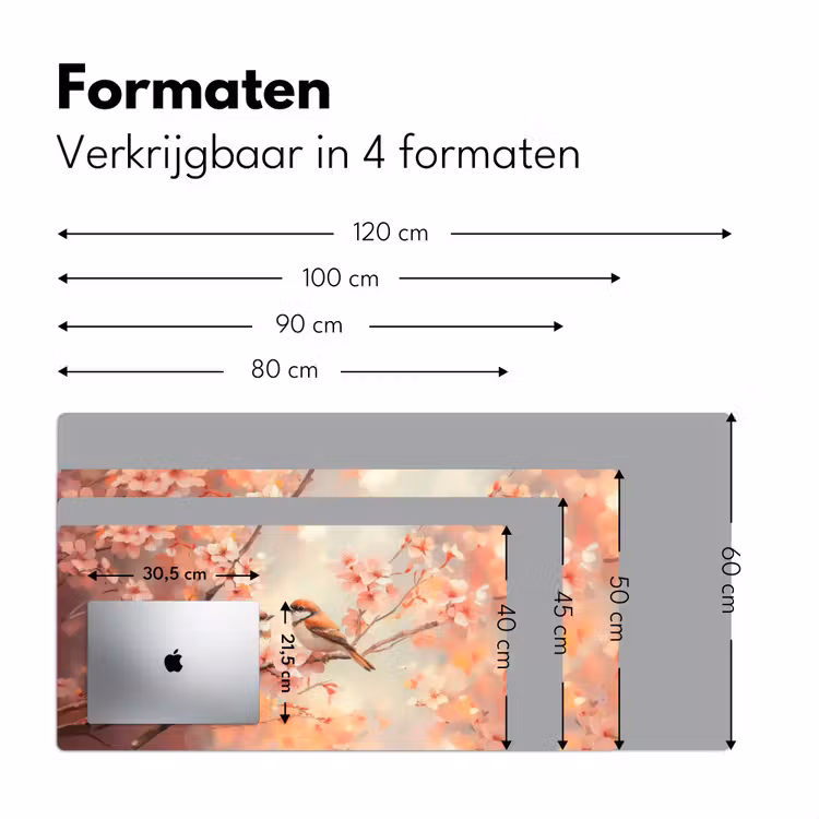 Vogels - Romantic - Bloesemtak Muismat XXL klein -sfeer5
