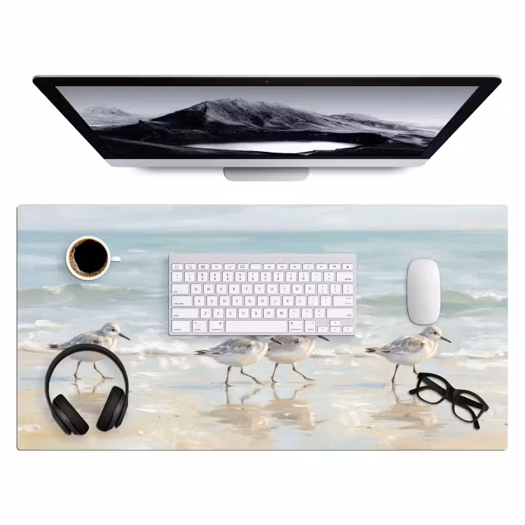 Vogels - Strand - Zee Muismat XXL klein -3d