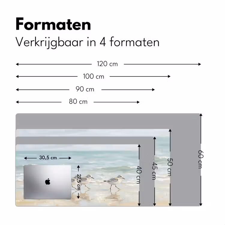 Vogels - Strand - Zee Muismat XXL klein -sfeer5