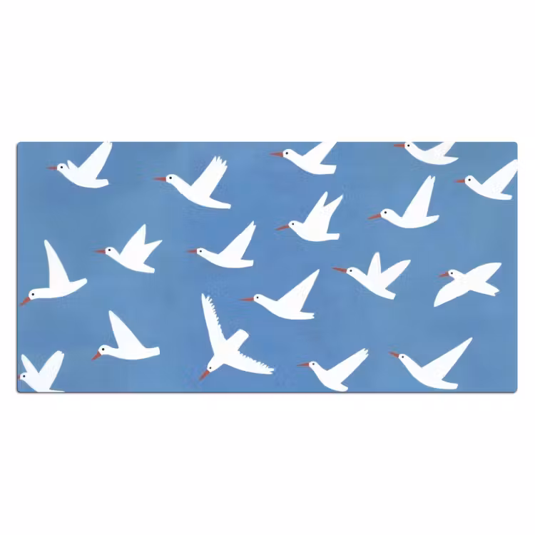 Vogels - Wit - Patroon Muismat XXL klein -3d_leeg