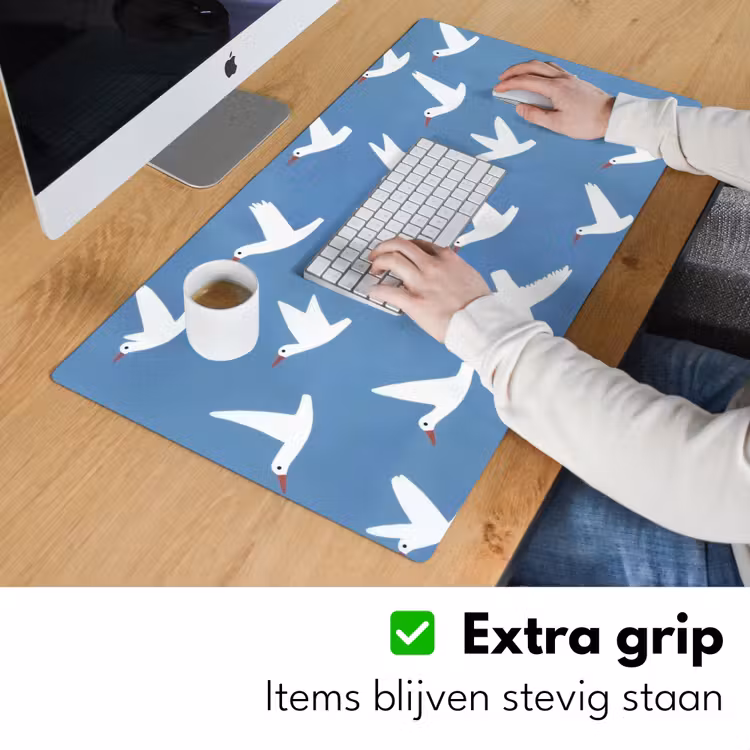 Vogels - Wit - Patroon Muismat XXL klein -sfeer3