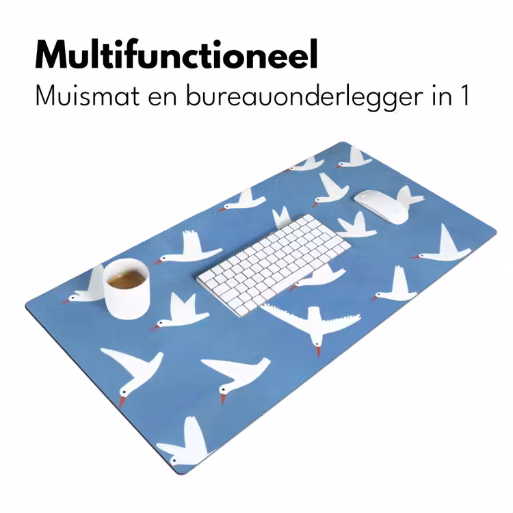 Vogels - Wit - Patroon Muismat XXL klein -sfeer4