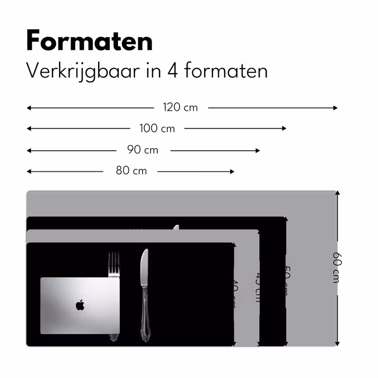 Vork - Mes - Zilver Muismat XXL klein -sfeer5