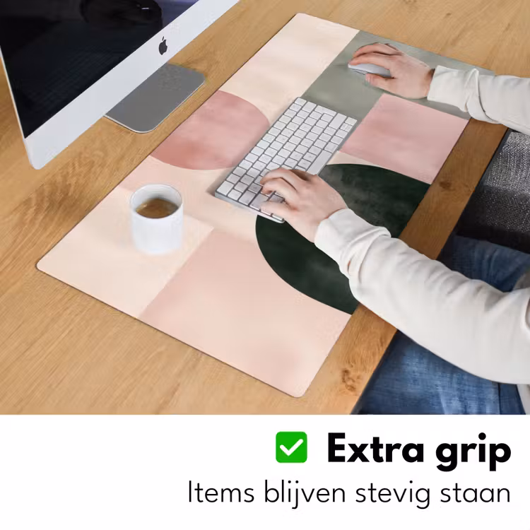 Vormen - Abstract - Cirkel - Zwart Muismat XXL klein -sfeer3
