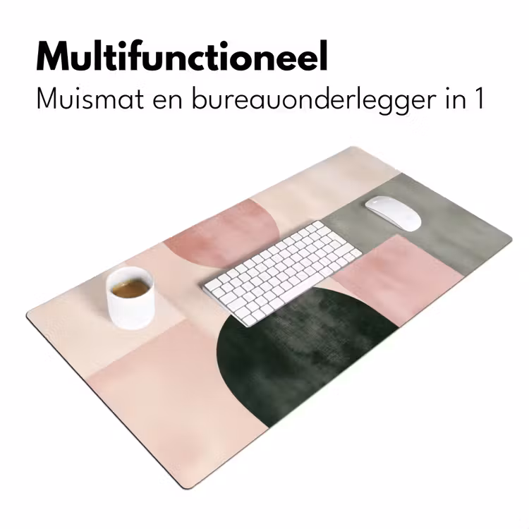Vormen - Abstract - Cirkel - Zwart Muismat XXL klein -sfeer4