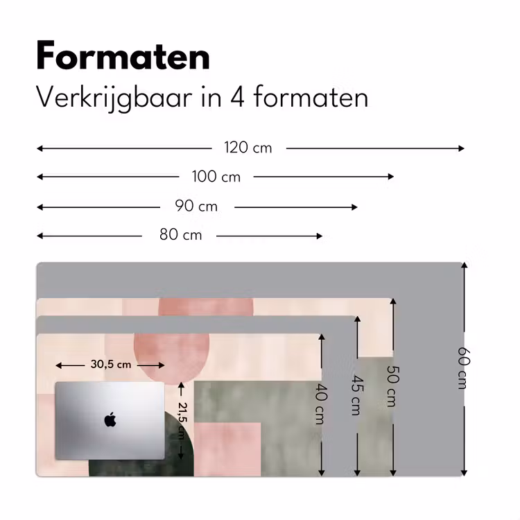 Vormen - Abstract - Cirkel - Zwart Muismat XXL klein -sfeer5