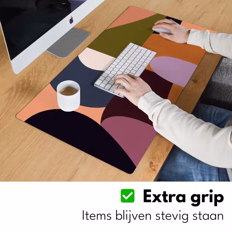 Vormen - Abstract - Kleuren - Vierkant Muismat XXL klein -sfeer3