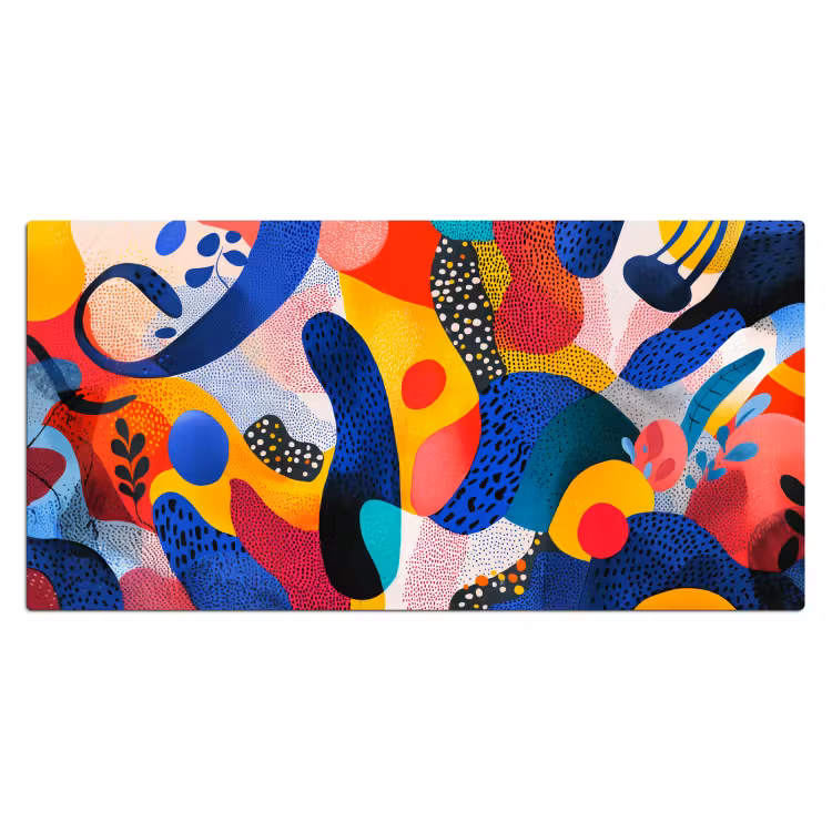Vormen - Abstract - Stippels - Blauw Muismat XXL klein -3d_leeg