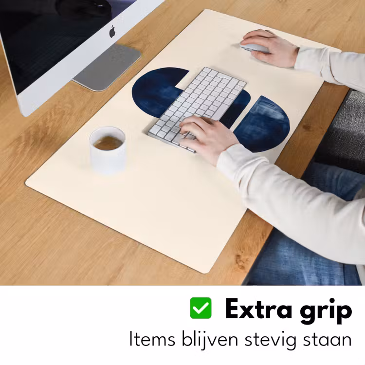 Vormen - Blauw - Abstract Muismat XXL klein -sfeer3