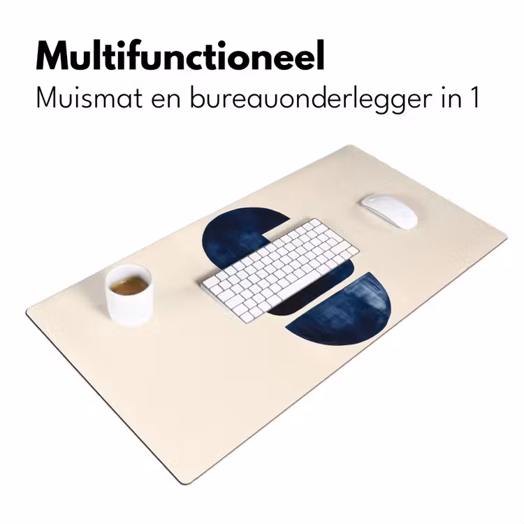 Vormen - Blauw - Abstract Muismat XXL klein -sfeer4