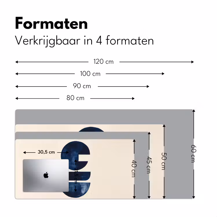 Vormen - Blauw - Abstract Muismat XXL klein -sfeer5