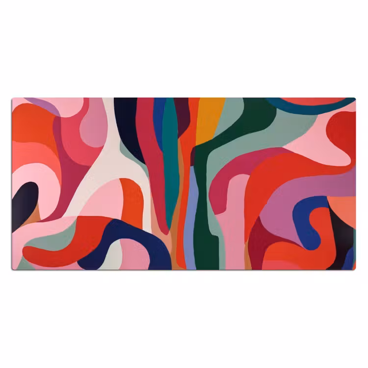 Vormen - Bochten - Kleurrijk - Abstract Muismat XXL klein -3d_leeg
