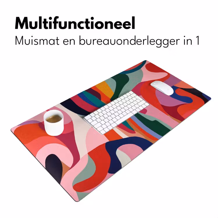 Vormen - Bochten - Kleurrijk - Abstract Muismat XXL klein -sfeer4