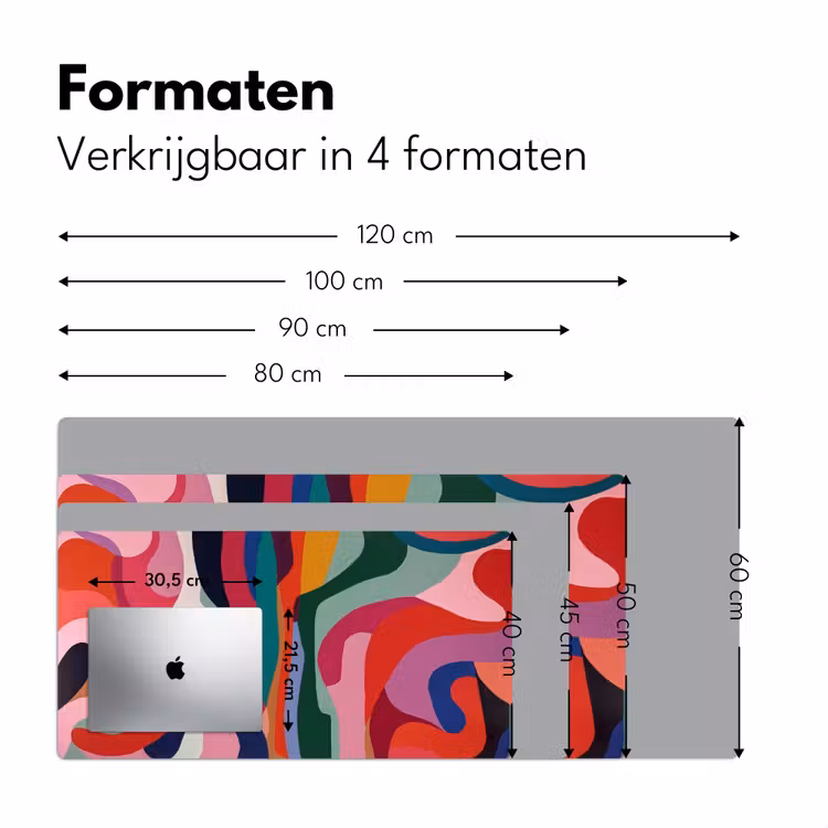 Vormen - Bochten - Kleurrijk - Abstract Muismat XXL klein -sfeer5