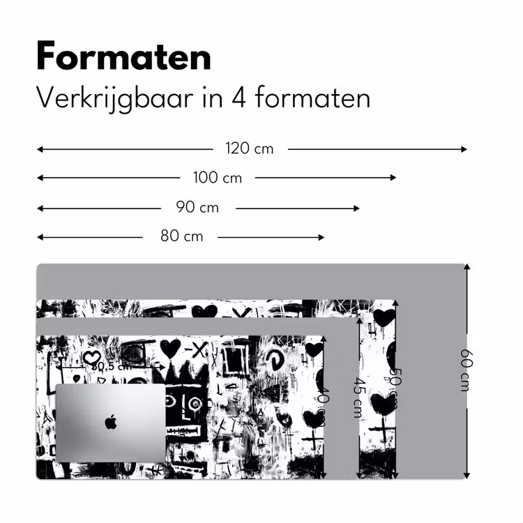 Vormen - Gezocht - Zwart - Abstract Muismat XXL klein -sfeer5
