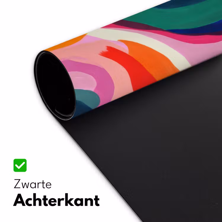 Vormen - Golvend - Abstract - Felroze Muismat XXL klein -sfeer2
