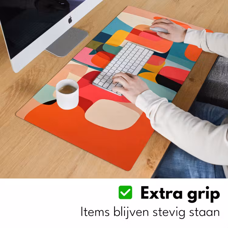 Vormen - Kleurrijk - Abstract - Vlakken Muismat XXL klein -sfeer3