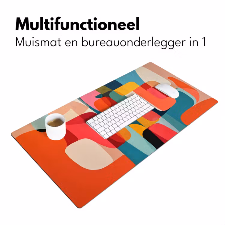 Vormen - Kleurrijk - Abstract - Vlakken Muismat XXL klein -sfeer4