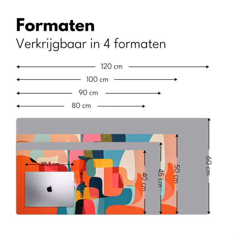 Vormen - Kleurrijk - Abstract - Vlakken Muismat XXL klein -sfeer5