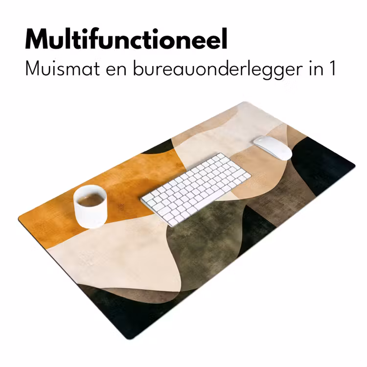 Vormen - Okergeel - Abstract Muismat XXL klein -sfeer4
