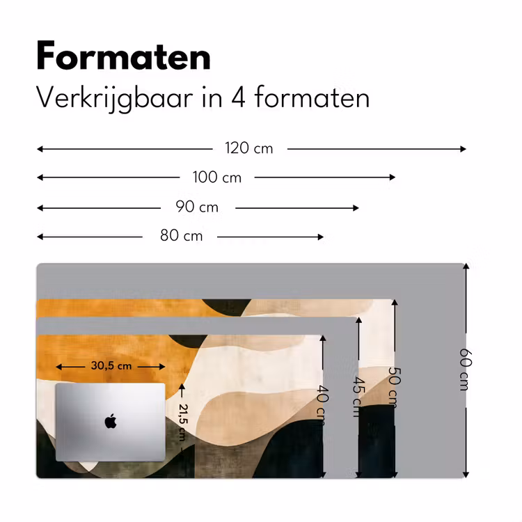 Vormen - Okergeel - Abstract Muismat XXL klein -sfeer5