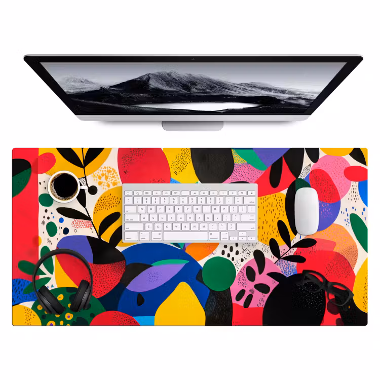 Vormen - Stippen - Kleurrijk Muismat XXL klein -3d
