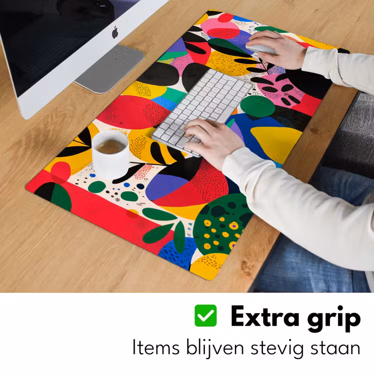 Vormen - Stippen - Kleurrijk Muismat XXL klein -sfeer3