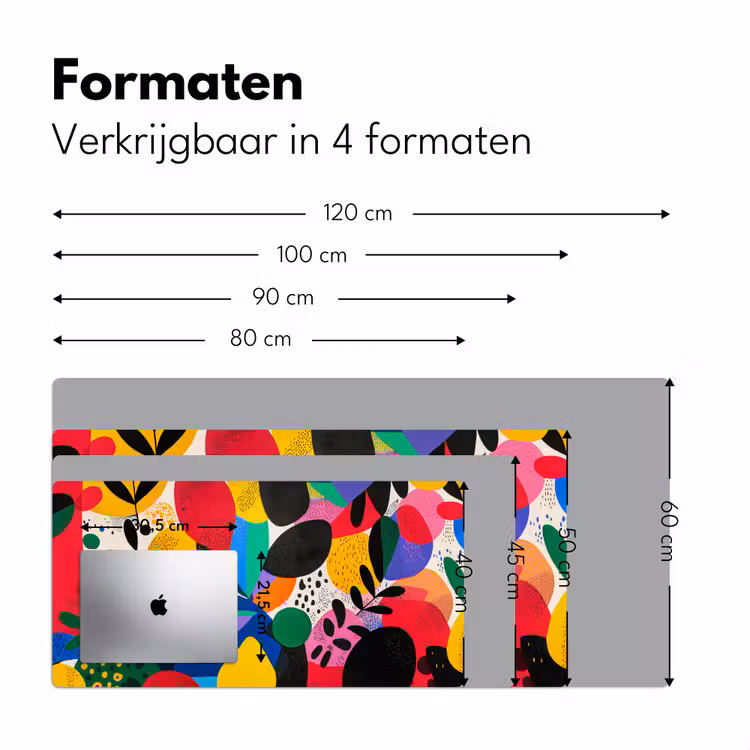 Vormen - Stippen - Kleurrijk Muismat XXL klein -sfeer5