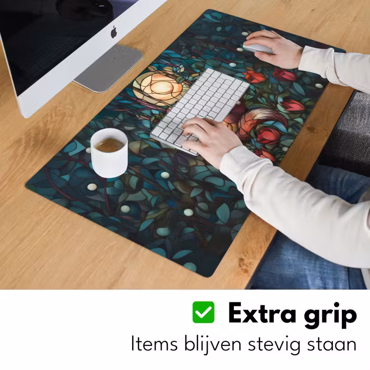 Vos - Mozaïek - Bos - Maan Muismat XXL klein -sfeer3