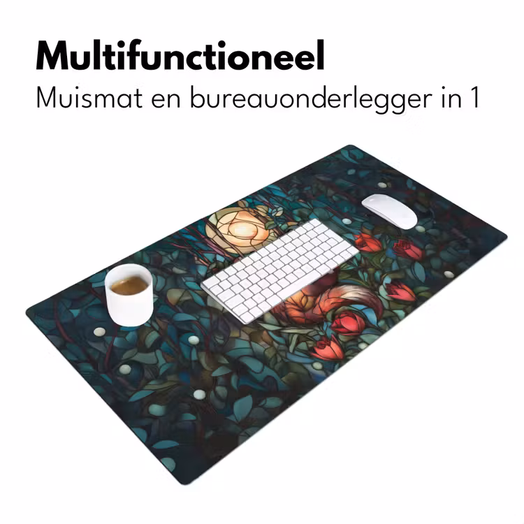 Vos - Mozaïek - Bos - Maan Muismat XXL klein -sfeer4