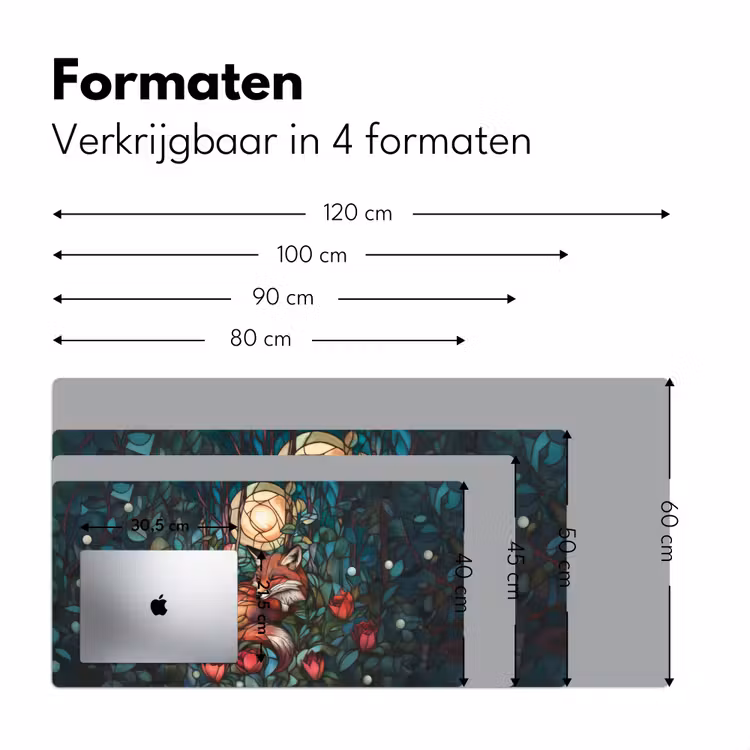 Vos - Mozaïek - Bos - Maan Muismat XXL klein -sfeer5