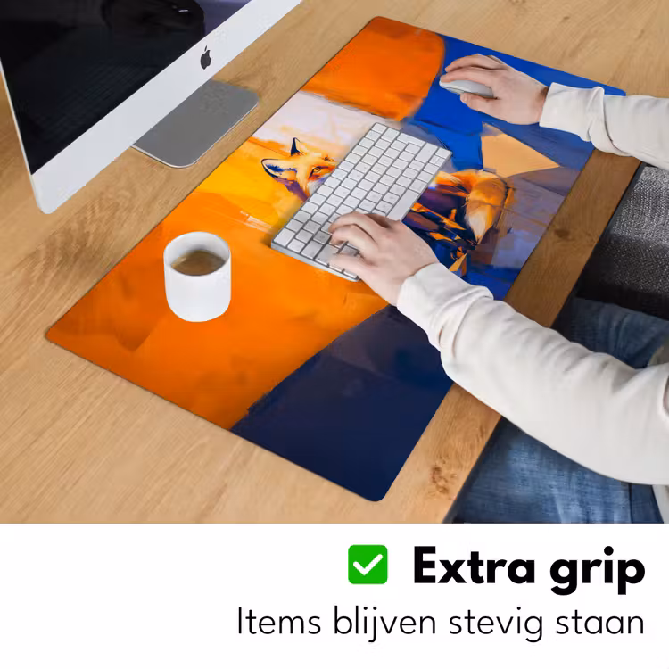 Vos - Oranje - Vormen - Abstract Muismat XXL klein -sfeer3