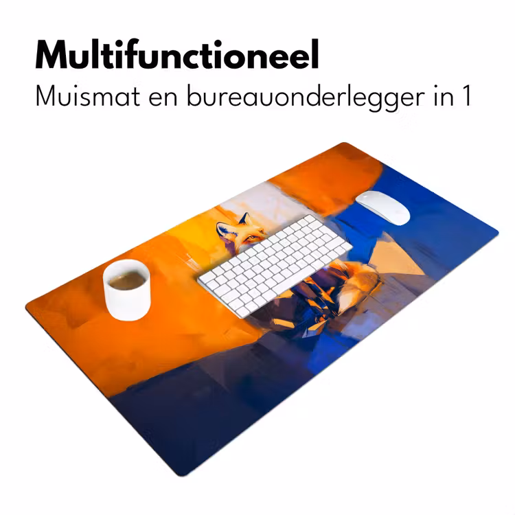 Vos - Oranje - Vormen - Abstract Muismat XXL klein -sfeer4