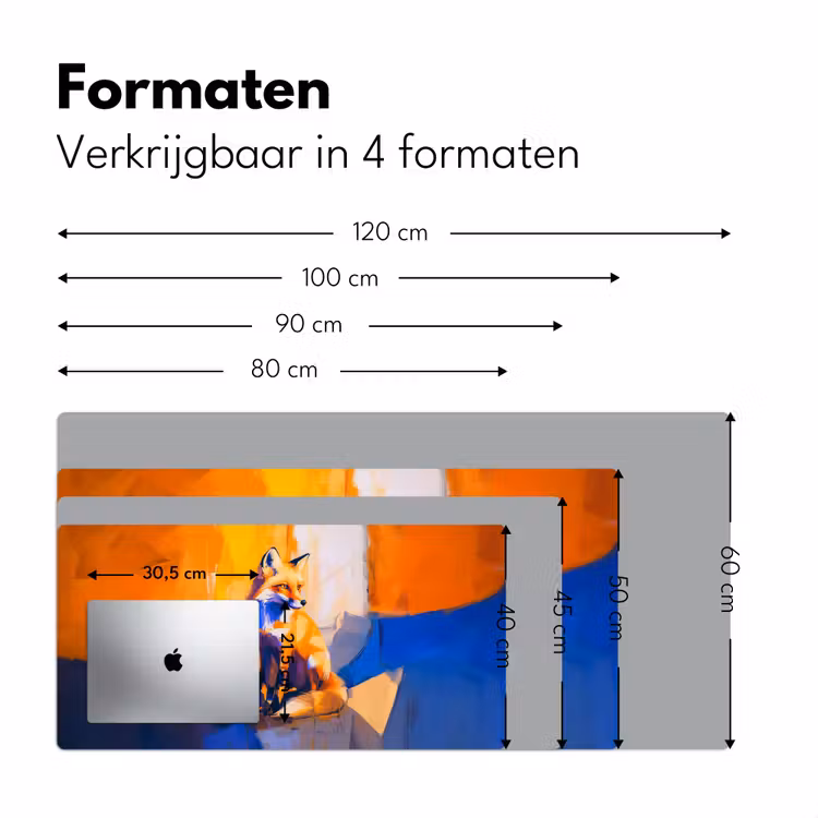 Vos - Oranje - Vormen - Abstract Muismat XXL klein -sfeer5